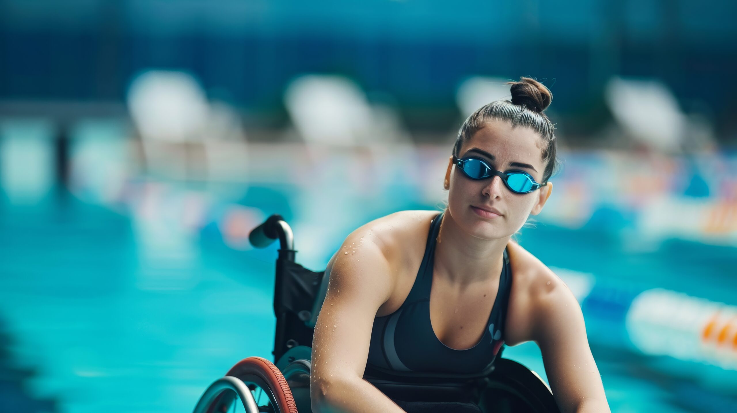 Athlète paralympique en compétition